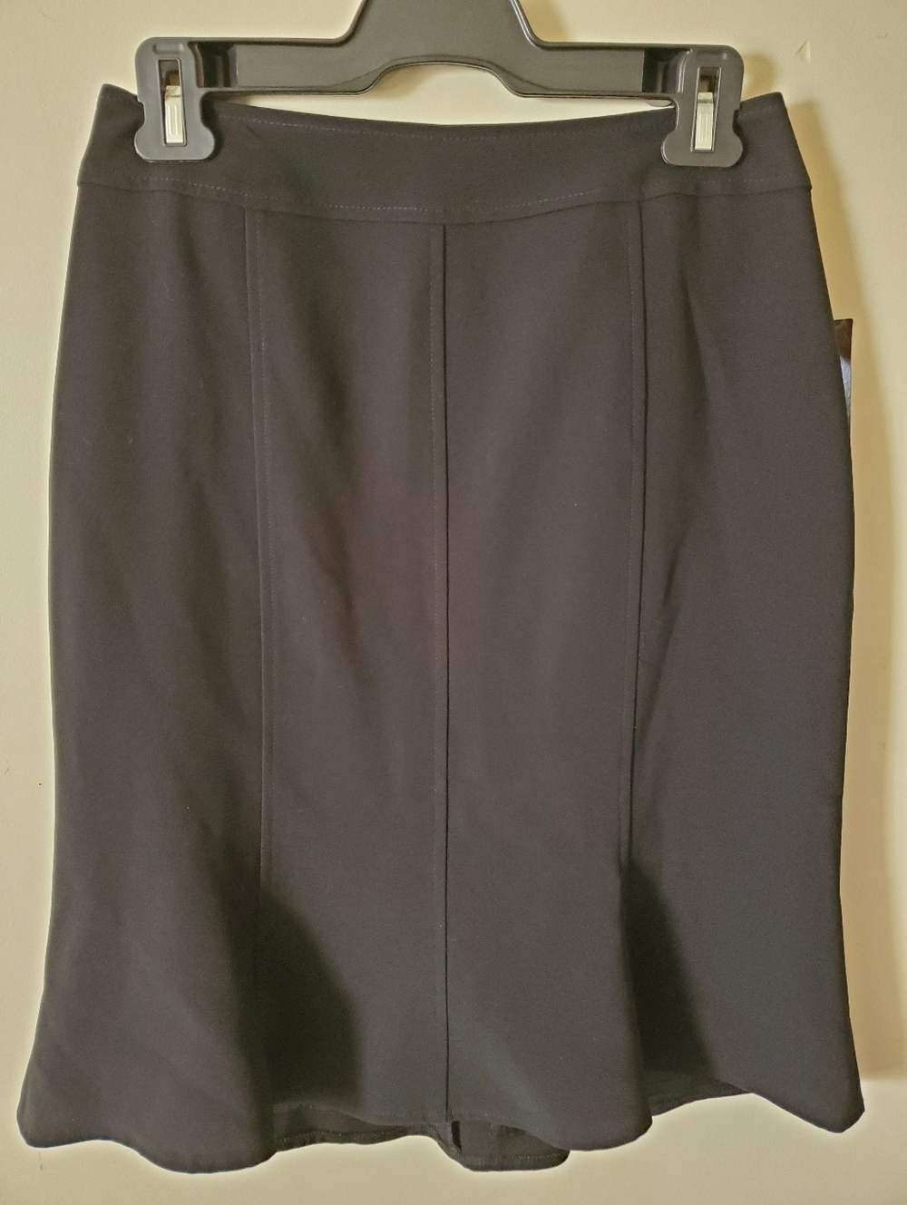 Louben Black Lined Pencil Skirt Midi Polyester Zip Professional Size 4